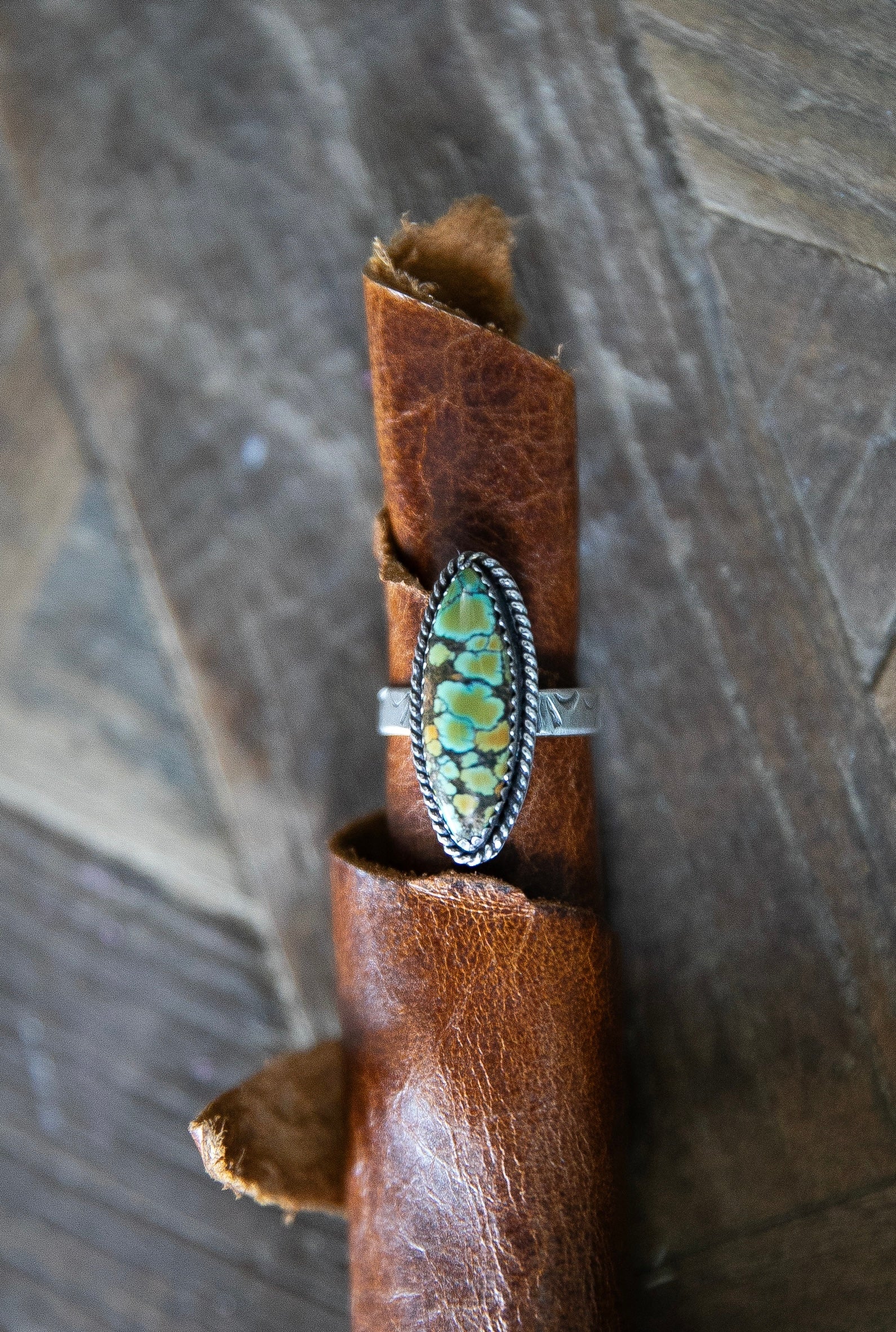 Hubei turquoise and silver ring