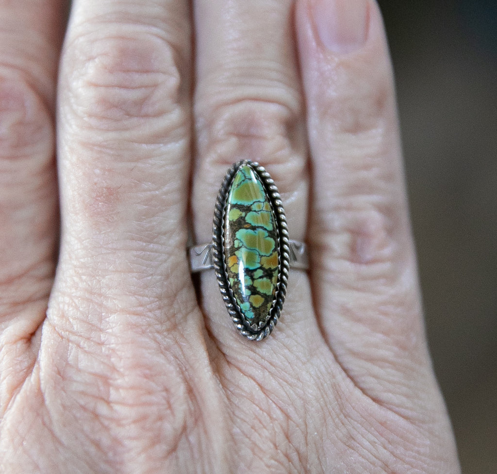 Hubei turquoise and silver ring