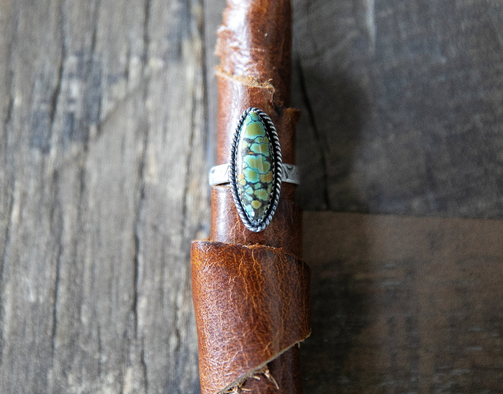 Hubei turquoise and silver ring