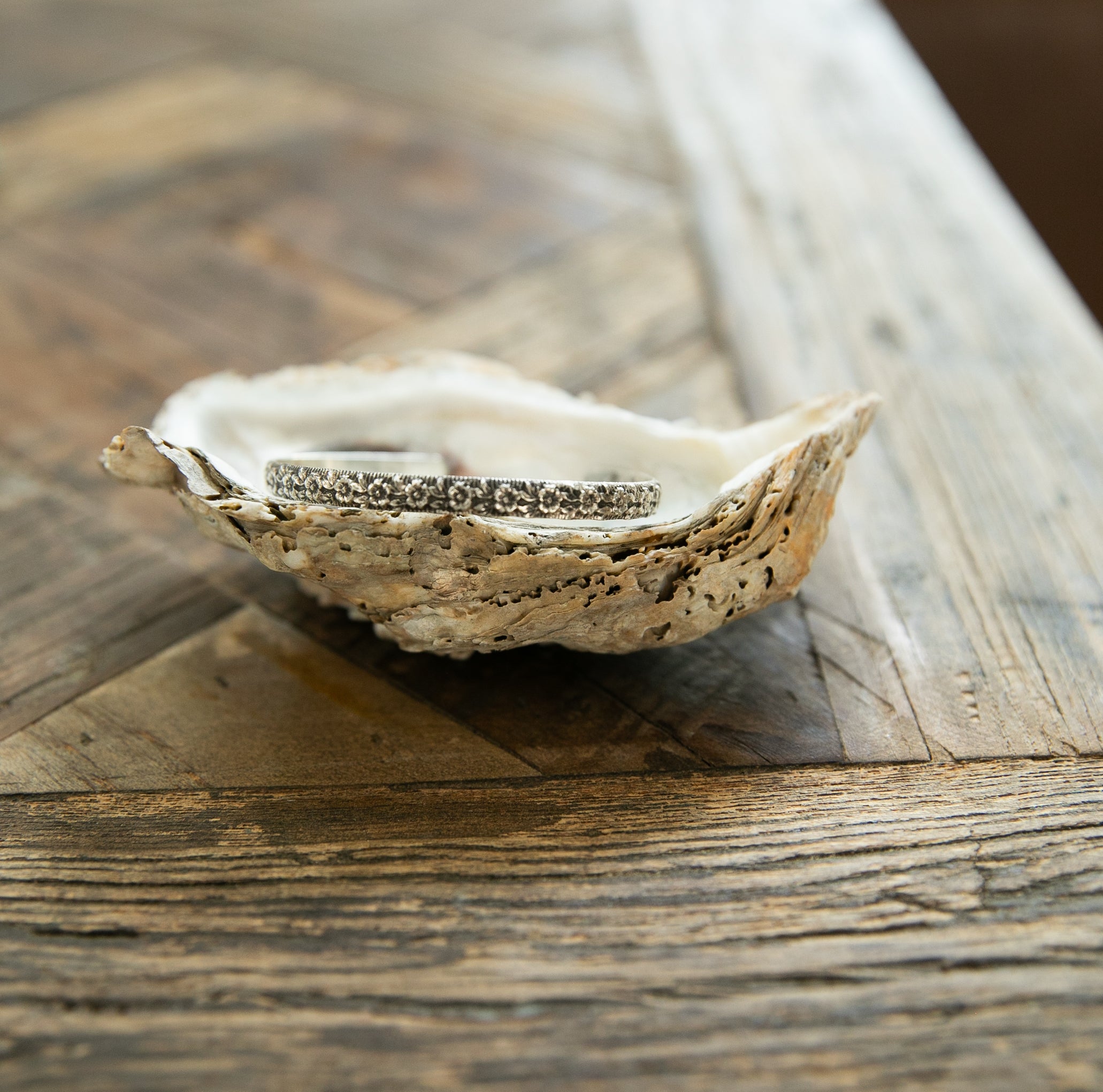Silver Flower cuff