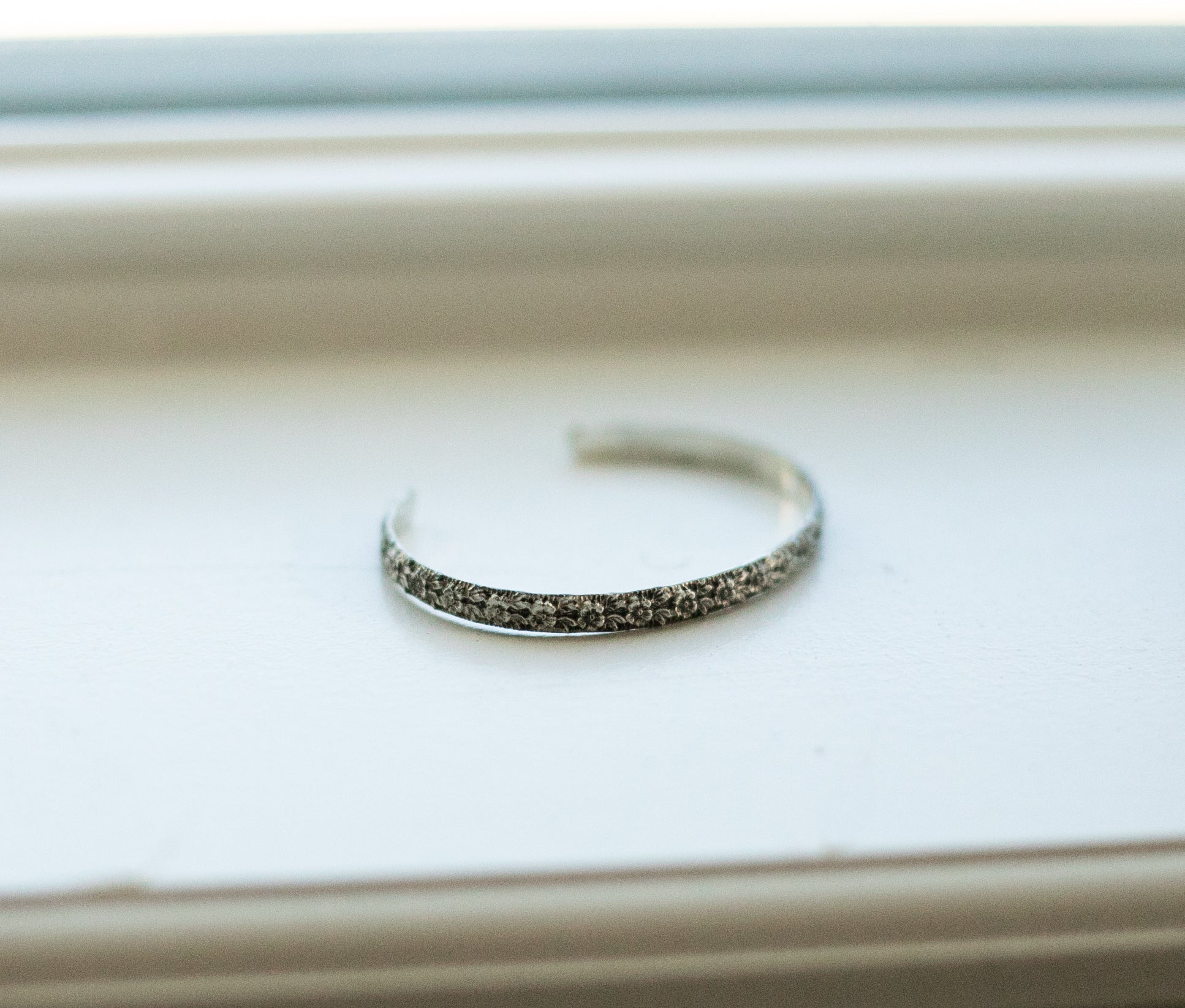 Silver Flower cuff