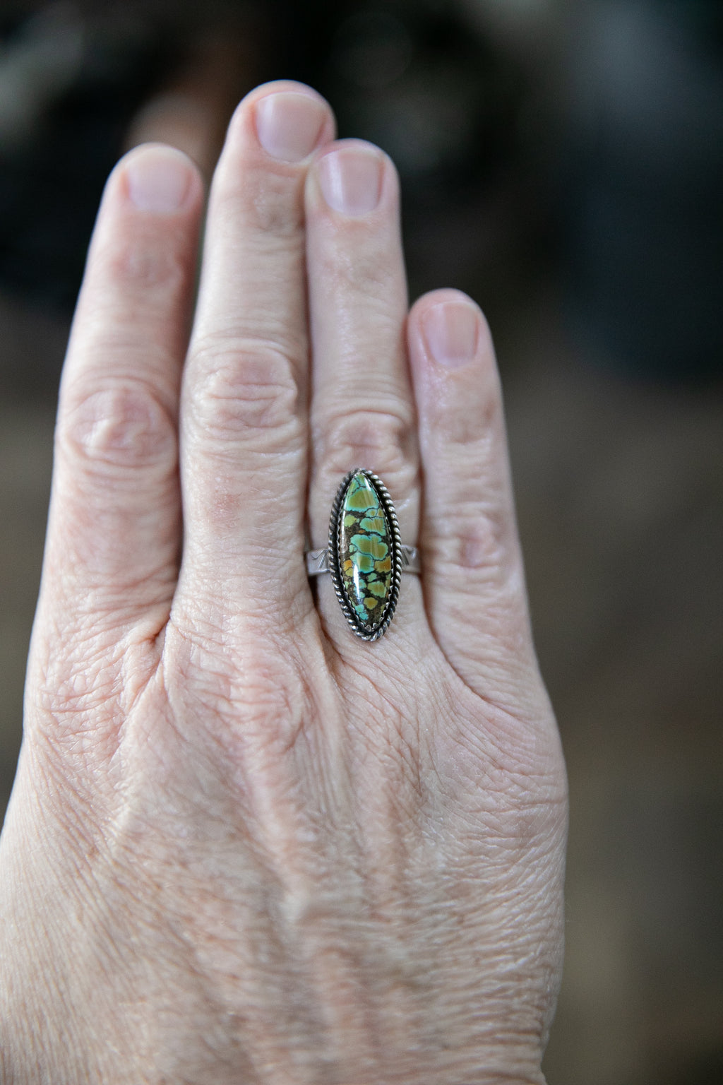Hubei turquoise and silver ring