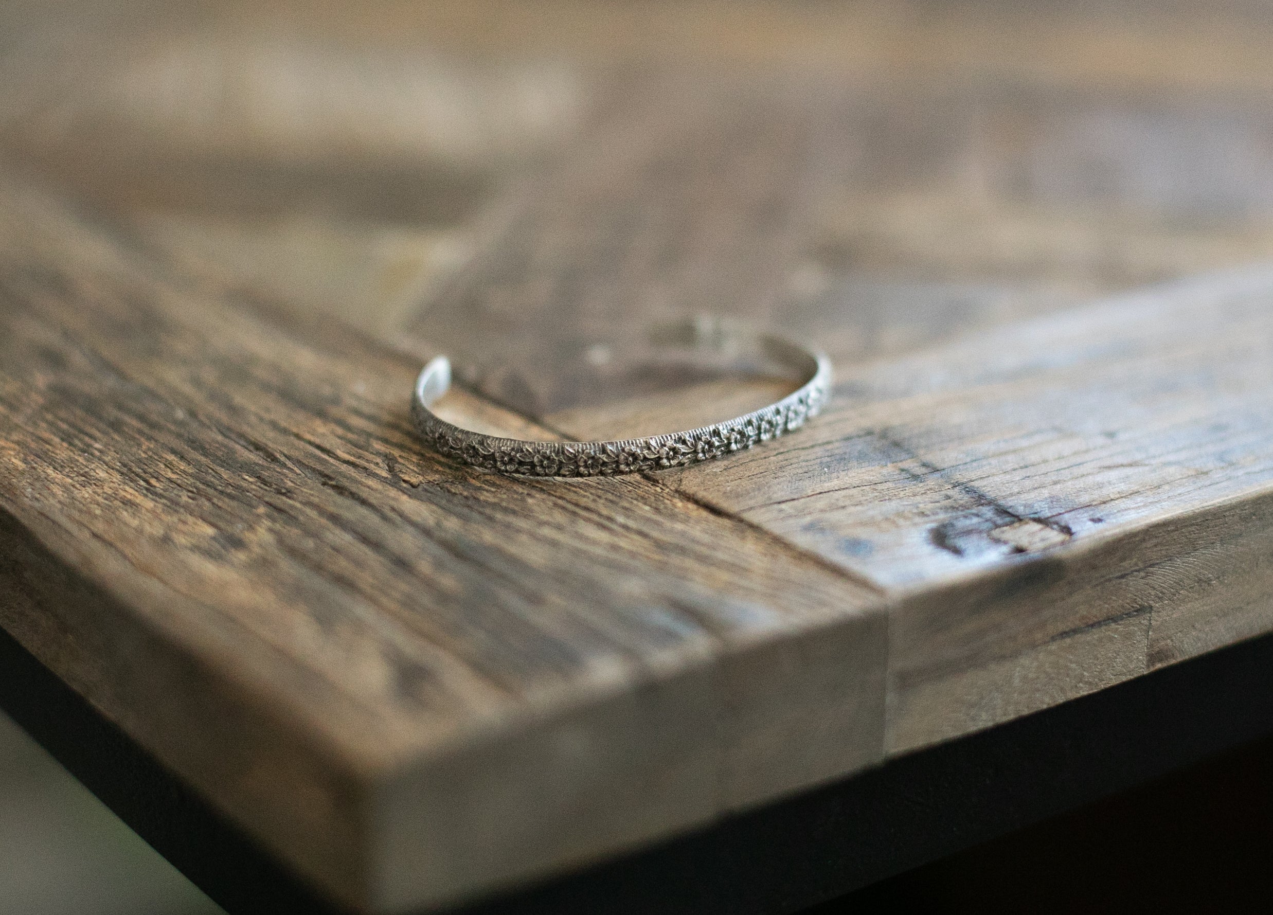 Silver Flower cuff