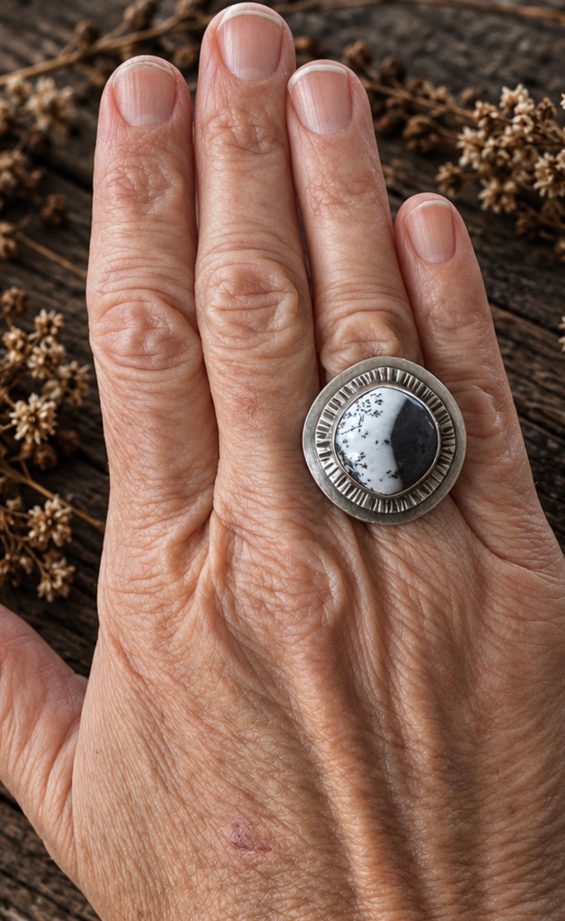 Dendritic Opal, with a natural flower plume